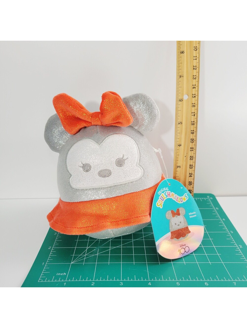 Original Squishmallows Minnie Mouse Plush - Silver & Orange 3.1 oz